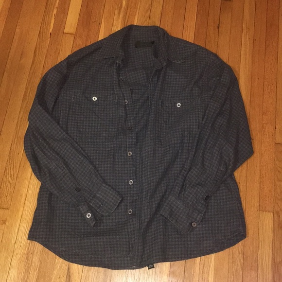 Ike Behar Button Down Blue Plaid Shirt, M - Picture 5 of 5